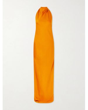 Brandon Maxwell Ophelia Satin Gown - Orange