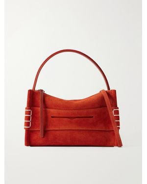JW Anderson Loafer Small Suede Shoulder Bag - Red