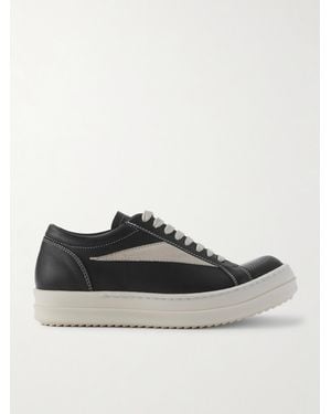 Rick Owens Vintage Suede-Trimmed Leather Trainers - Black