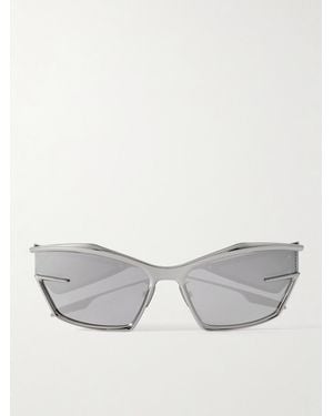 Givenchy Silberfarbene Sonnenbrille Mit Cat-Eye-Rahmen - Grau