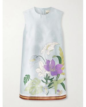 ALÉMAIS Alfie Floral-Print Recycled Taffeta Mini Dress - White