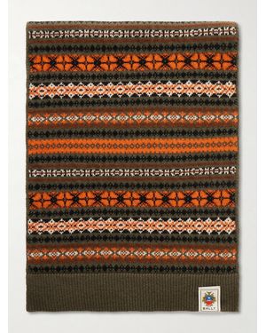 Bally Fair Isle Wool Scarf - Black