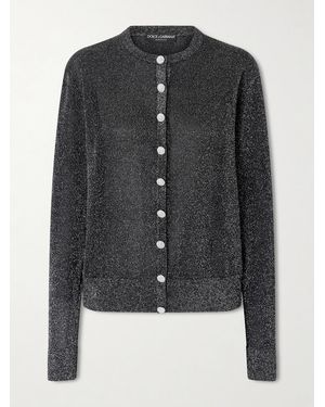 Dolce & Gabbana Metallic Knitted Cardigan - Black