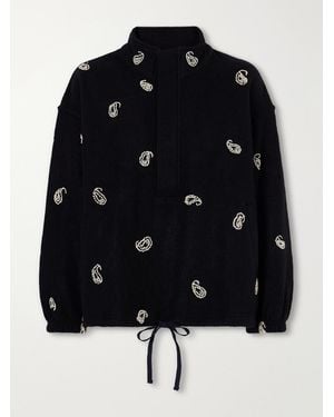 Kartik Research Paisley Kaza Bead-Embellished Brushed-Wool Jacket - Black