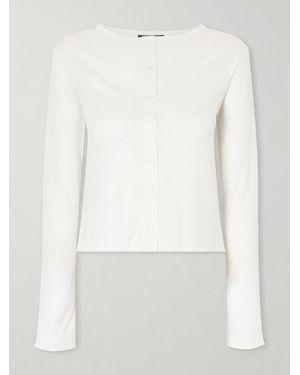 The Park Hazel Semi-Sheer Lyocell Cardigan - White
