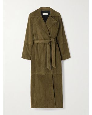 Nour Hammour Athea Mantel Aus Veloursleder - Grün