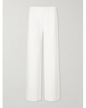 Leset Arielle Crepe Wide-Leg Trousers - White