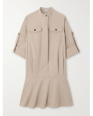 Loewe Cotton-Twill Mini Shirt Dress - Natural