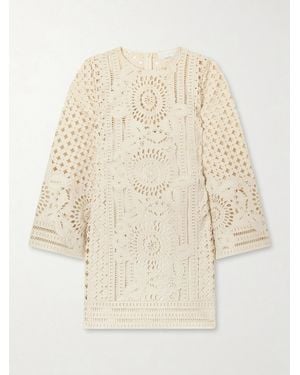 Zimmermann Indra Broderie Anglaise Cotton Mini Dress - Natural