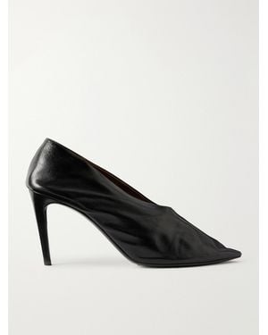 KHAITE Miriam Leather Court Shoes - Black