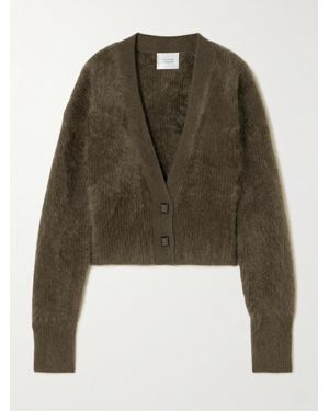 Galvan London Loom Verkürzter Cardigan Aus Einer Gebürsteten Kaschmirmischung - Grün