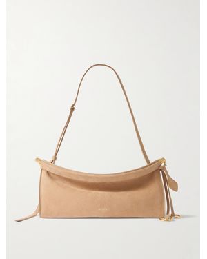 Alaïa Click Medium Nubuck Shoulder Bag - Natural