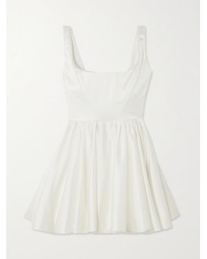 Halfpenny London Molly Duchesse-Satin Mini Dress - White