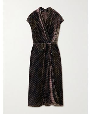 オールインワン・サロペット Dries Van Noten Pleated Viscose And Cotton Blend Midi Dress Dries Van Noten Pleated Viscose And Cotton Blend Midi Dress