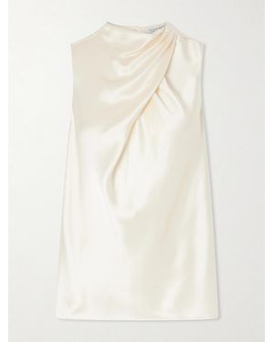 Gabriela Hearst Melina Draped Silk-Satin Blouse - White