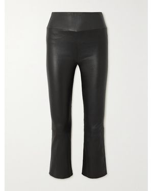 SPRWMN Cropped Leather Leggings - Black