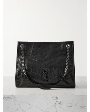 Saint Laurent Niki Mittelgroße Tote Aus Gestepptem Leder - Schwarz