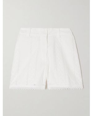 Waimari Net Sustain Ariel Lace-Trimmed Cotton-Blend Shorts - White