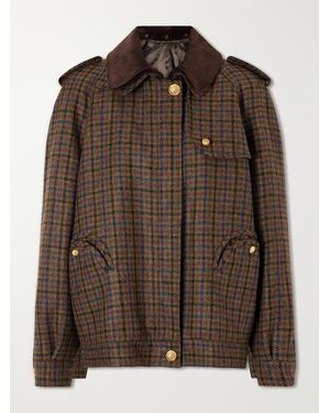 Blazé Milano Chausie Checked Wool Trench Jacket - Brown