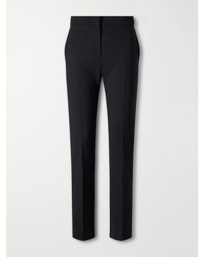 Max Mara Mxmacino Wool-Blend Mid-Rise Slim-Leg Pants - Blue