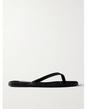 TOTEME Croc-Effect Leather Flip Flops - White
