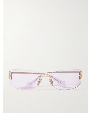 Miu Miu Lunettes De Soleil En D En Métal Doré - Rose
