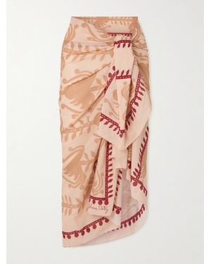 Johanna Ortiz Prismatic Flow Printed Cotton Pareo - Pink