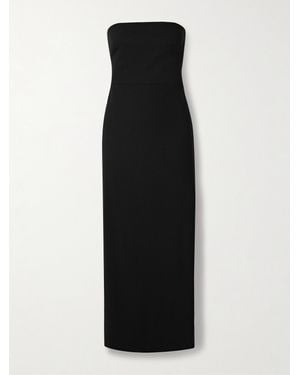 Matteau Strapless Wool-Blend Crepe Midi Dress - Black