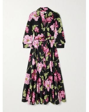 Diane von Furstenberg Blaine Floral-Print Stretch-Cotton Poplin Midi Shirt Dress - White