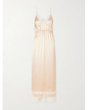 Magda Butrym Lace-Trimmed Silk Satin Maxi Dress - White