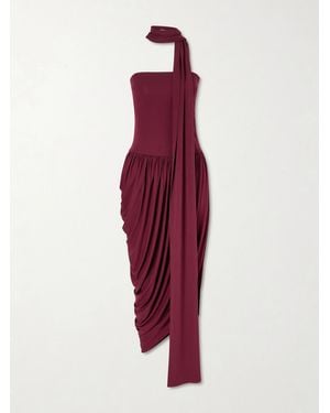 Esse Studios Solina Strapless Satin Maxi Dress - Red