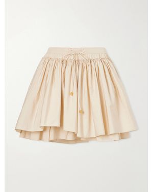Loewe Paula's Ibiza Ruffled Cotton-Poplin Mini Skirt - Natural