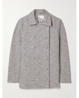 Lisa Marie Fernandez Double-Breasted Metallic Cotton-Blend Tweed Jacket - Grey
