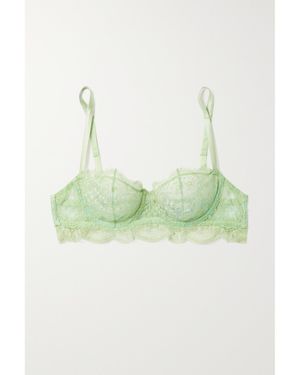 I.D Sarrieri Net Sustain Embroidered Tulle Underwired Balconette Bra - Green
