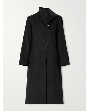 Maison Mayle Isadore Mantel Aus Einer Wollmischung Mit Schaldetail - Schwarz