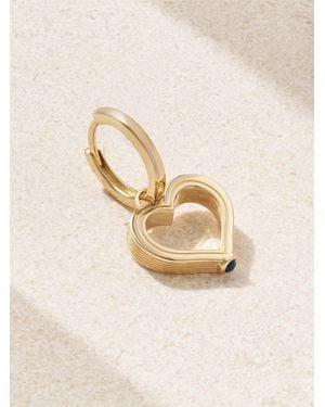 Marie Lichtenberg Heart Baby 18-Karat Sapphire Single Hoop Earring - Natural