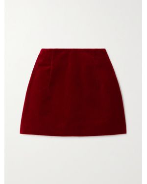 LIBEROWE Net Sustain Vera Cotton-Velvet Mini Skirt - Red