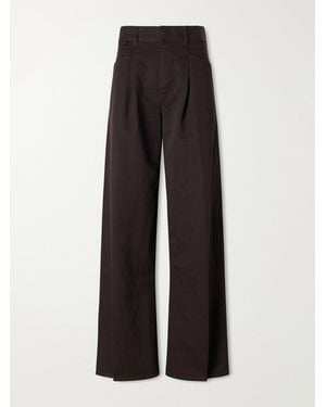 Citizens of Humanity Velha Cotton-Blend Wide-Leg Trousers - Black
