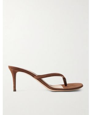 Gianvito Rossi Calypso 70 Suede Mules - Natural