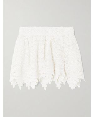 Isabel Marant Hanta Shorts Aus Gehäkelter Baumwolle - Weiß
