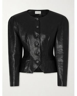 Magda Butrym Panelled Leather Jacket - Black