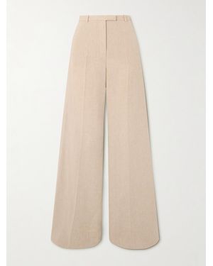Loro Piana Emmit Linen Flared Trousers - Natural