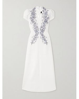 Jenny Packham Crystal-Embellished Crepe Gown - White