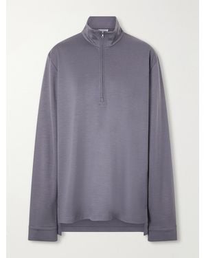 Rier Polar Jogging Virgin Wool Half-Zip Sweatshirt - Purple