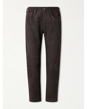 Citizens of Humanity Winslow Suede Straight-Leg Trousers - Black