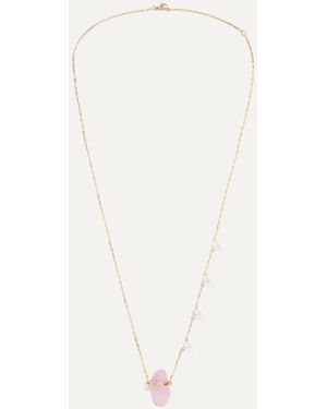 Harris Zhu 14-Karat, Quartz And Pearl Necklace - White