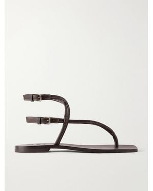 Brunello Cucinelli Leather Thong Sandals - Natural
