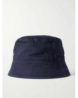 AURALEE Kijima Takayuki Finx Cotton-Twill Bucket Hat - Blue