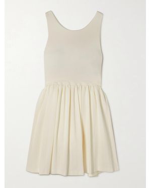 Marysia Swim Doris Pleated Stretch-Seersucker Tennis Dress - Natural