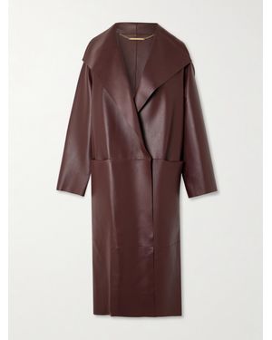 Nour Hammour Birthday Panelled Leather Coat - Brown